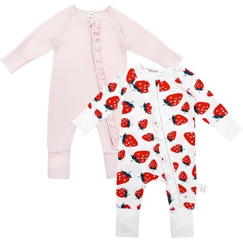 Bow Dream Baby Girl Romper Jumpsuit Bamboo Rayon Baby Clothes Boys & 2 Way Zipper Outfit Baby Clothes for Girls