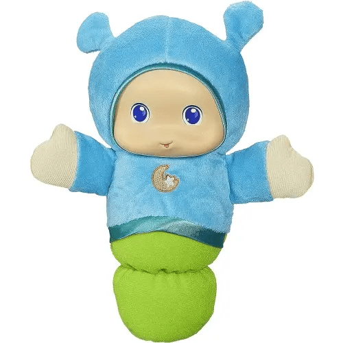 Playskool Blue Glo Worm Stuffed Lullaby Toy for Babies with Soothing Melodies