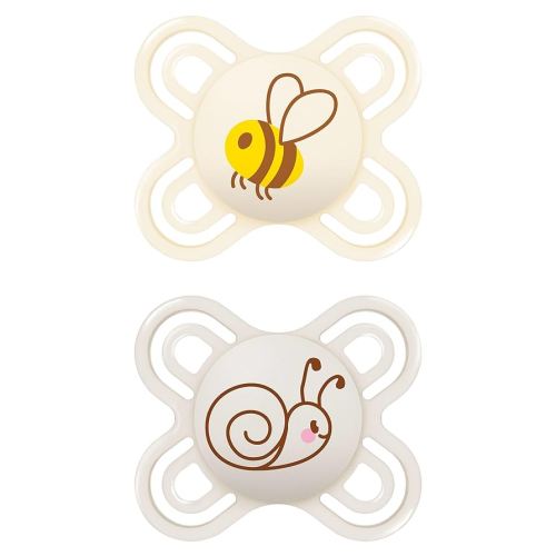 MAM Perfect Baby Pacifier, Patented Nipple, Developed with Pediatric Dentists & Orthodontists, 2 Pack, 0-3 Months, Unisex