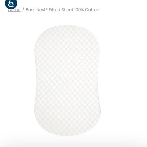 HALO - BassiNest Fitted Sheet 100% Cotton | Nautical Net - cream/gray