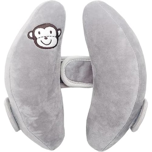 Baby Travel Pillow, Adjustable Head Neck Pillow for Infant Car Seat, Stroller Headrest Pillow for Infants, Banana Travel Headrest Pillow, Comfortble Toddler Neck Pillows for Pushchair, Gray