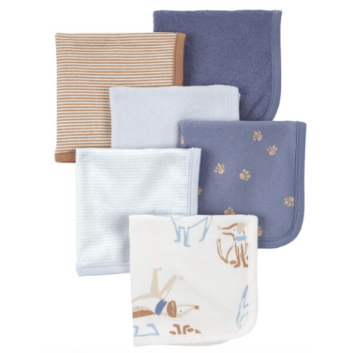 Carter’s Blue/Ivory Baby 6-Pack Wash Cloths