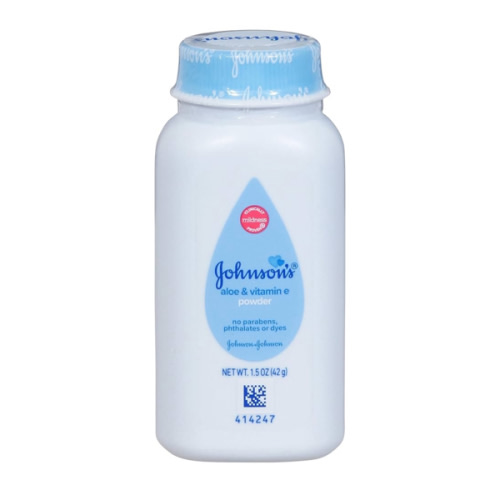 Johnson's Baby Naturally Derived Cornstarch Baby Powder with Aloe and Vitamin E for Delicate Skin, Hypoallergenic and Free of Parabens, Phthalates, and Dyes for Gentle Baby Skin Care, 1.5 oz