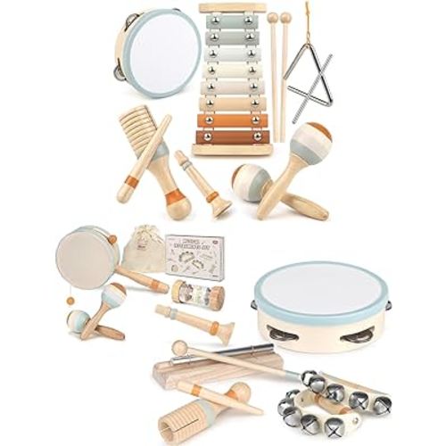 Musical Instruments - Neutral Colors Toddler Toys - Aesthetic Musical Toys, Montessori Toys - Modern Boho Xylophone, Wooden Percussion Instruments for Kids, Gender Neutral Baby Gifts