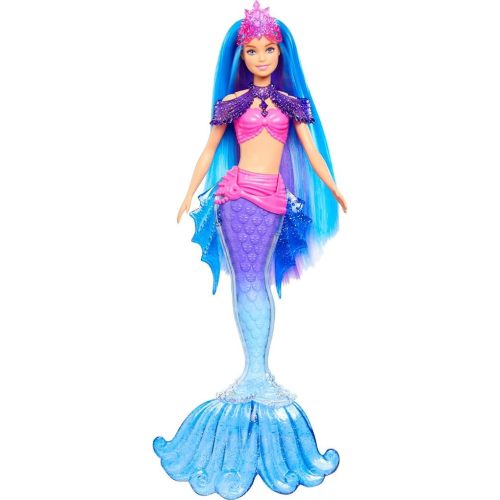 Barbie Mermaid Power Doll Set, Barbie "Malibu" Fashion Doll with Seahorse Pet & Accessories, Mermaid Toy with Interchangeable Fins