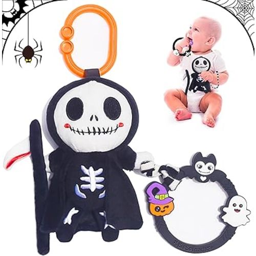 Halloween Baby Toy Gothic Baby Teether Ring Baby Stuff Teething Toy (Grim Reape)