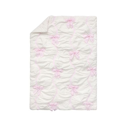 Pink Stripe Bow Baby Quilt | Pottery Barn Kids
