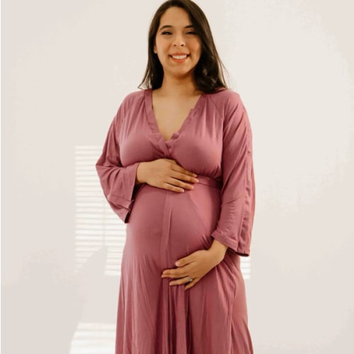 Amelia Labor & Postpartum Gown in Dusty Rose – Lila