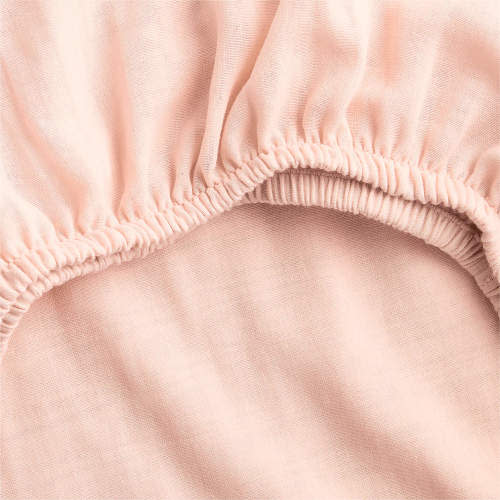 Supersoft Pale Pink 100% Organic Cotton Gauze Baby Crib Fitted Sheet