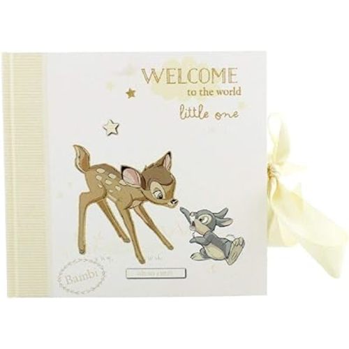 Happy Homewares Welcome to The World Little One Bambi Album with Ribbon - 50 Pictures - Officially Licensed