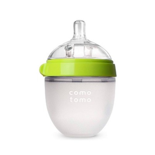 Comotomo Silicone Baby Bottle 5oz, Color: Green