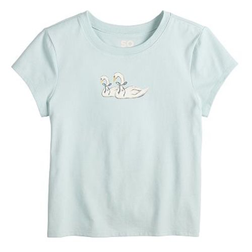 Girls 6-20 SO® Short Sleeve Graphic Baby Tee in Regular & Plus Size