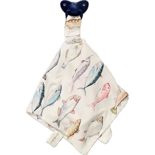 Doodalou Bamboo Viscose Baby Pacifier Blanket - Let's Go Fishing