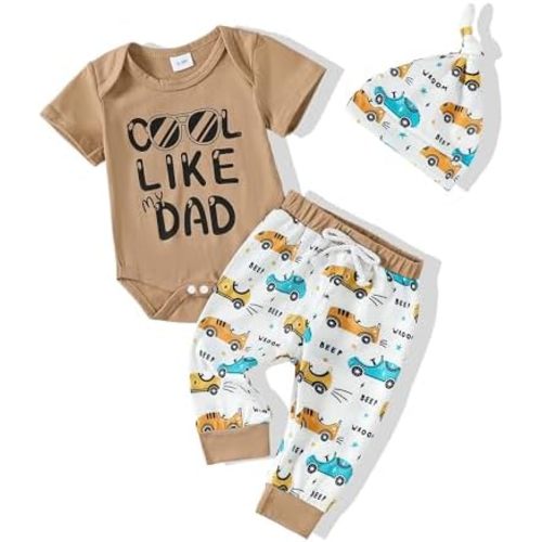 NZRVAWS Newborn Baby Boy Clothes Outfits Letter Prined Romper Pants Set Baby Boy Clothing 0 3 6 9 12 18 Months