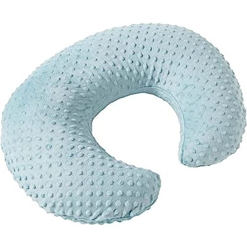 Minky Dots Nursing Pillow Cover, Case Plush Breathable Breastfeeding Pillow Slipcover Fits Nursing Pillow, Super Soft Snug Positioners for Baby Boy Baby Girl (Cloud Blue)