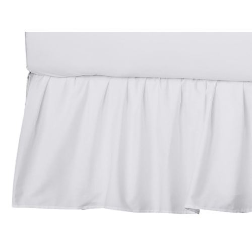 TL Care 100% Natural Cotton Percale Crib Bed Skirt, White, Soft Breathable, for Boys and Girls