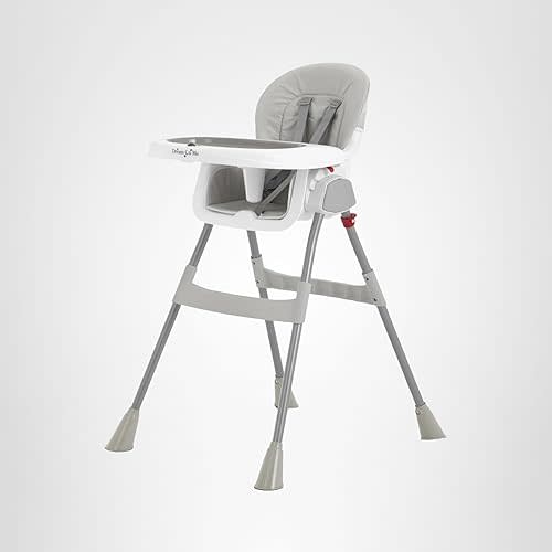Dream On Me Portable 2-in-1 Tabletalk High Chair, Convertible Compact High Chair, Light Weight Portable Highchair, Grey