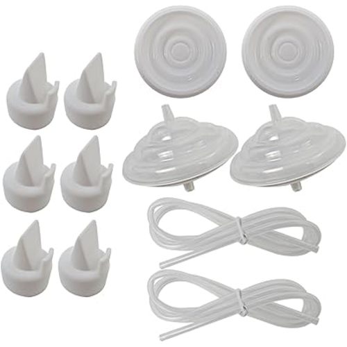 Pump Parts for Spectra S1 S2 9 Plus Breastpump - Includes 6 Duckbill Valves, 2 Backflow Protectors, 2 Silicone Tubes (90cm) & 2 Silicone Membranes - Essential Replacement for Great Pump Performance