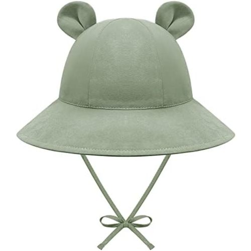 Baby Sun Hat with Bear Ears Wide Brim UPF 50+