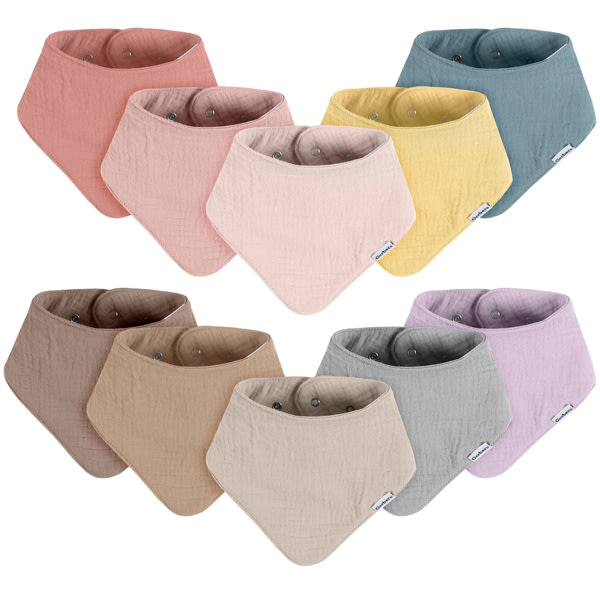10-Pack Baby Girls Multi Pink Muslin Bandana Bibs – Gerber Childrenswear