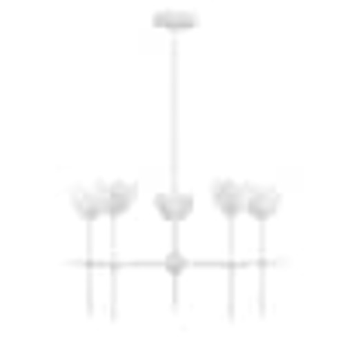 TUXEDO PARK LIGHTING 26 in. W x 14 in. H 5-Light Bisque White Bohemian Chandelier with Metal Shades 1-361820-BQW