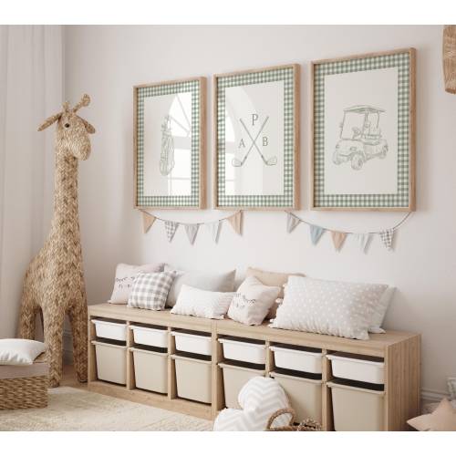 Golf nursery Decor Grandmillenial boy room wall art custom boy room decor monogram boy sports nursery decorating above crib wall aesthetics
