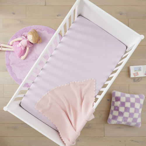 Stonewashed Cotton Lavender Fitted Sheets Pack of 2