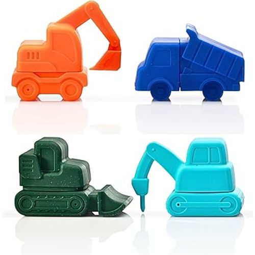 Non-Toxic Baby Bath Toys, Mold Free Bath Toys, Silicone Bath Toys for Babies 6-12 Months, No Mold Toddler Bathtub Toys, Bath Toys 1 Year Old, Baby Gift, Construct Crew by Toy Appétit