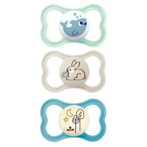 MAM Air Day & Night Pacifiers (3 pack), MAM Sensitive Skin Pacifier 6+ Months, Glow in the Dark Pacifier, Best Pacifier for Breastfed Babies, Baby Boy Pacifiers