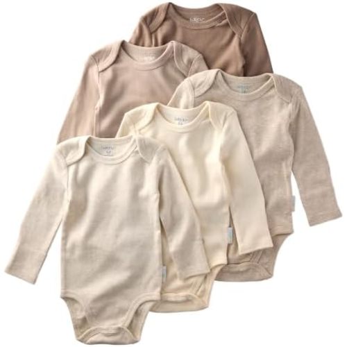 Butterblu Blake 5-Pack Long Sleeve Bodysuits​ 100% Organic Cotton, Unisex