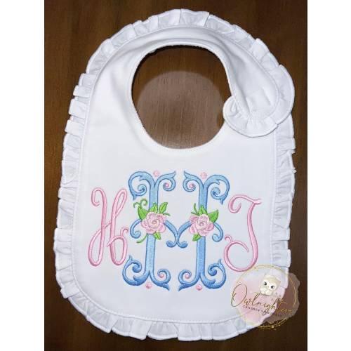 Monogramed Bib / Initial Personalized Bib / Girl Personalized Bib / Monogrammed Baby Bib / Baby Shower Gift / Baby Girl Gift