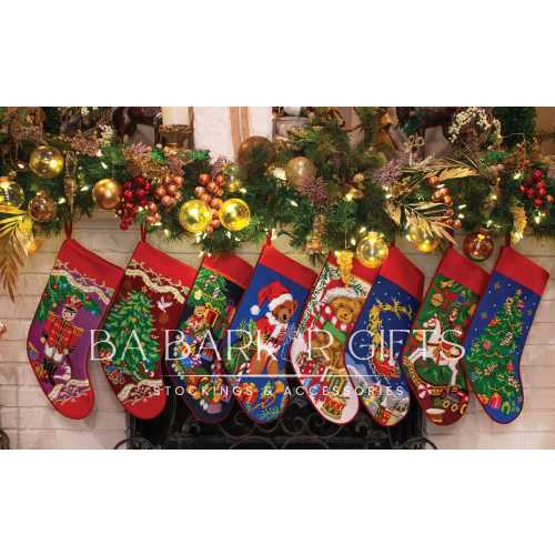 Personalized Embroidered Christmas Stocking | Classic Holiday Themes: Nutcracker, Toys, Teddy Bears