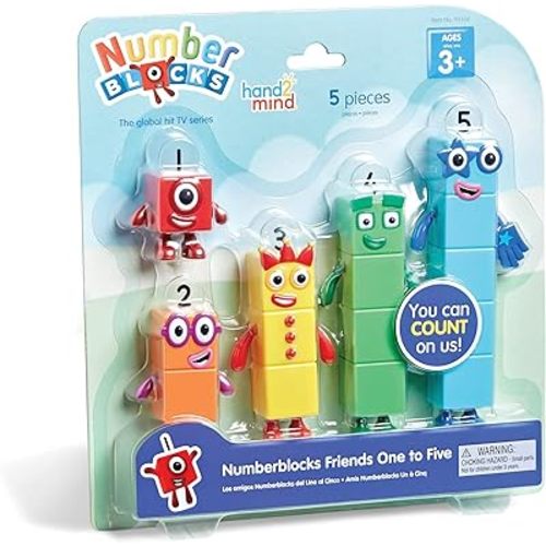 hand2mind Numberblocks Friends One to Five, Action Figure Set, Toy Figures, Small Figurines for Kids, Counting Blocks, Numbers for Toddlers, Math Toys, Kids Birthday Gifts, Easter Basket Stuffers