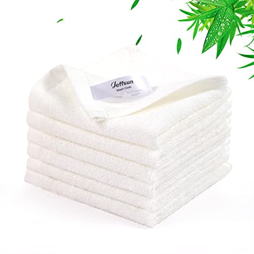 Baby Washcloths 6 Pack, 10x10 inch Heavenly Soft Small White Wash Cloths for Face and Body, Gentle & Safe Face Towel on Sensitive Skin, Baby Essentials Bath Shower Gifts for Newborn Kid Toddler Child