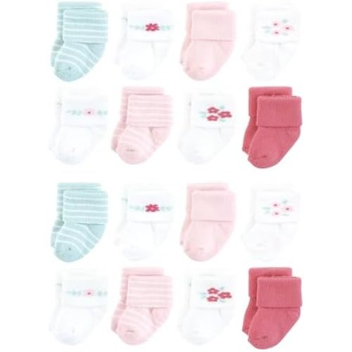 Hudson Baby Unisex Cotton Rich Baby Terry Socks 16-Pack