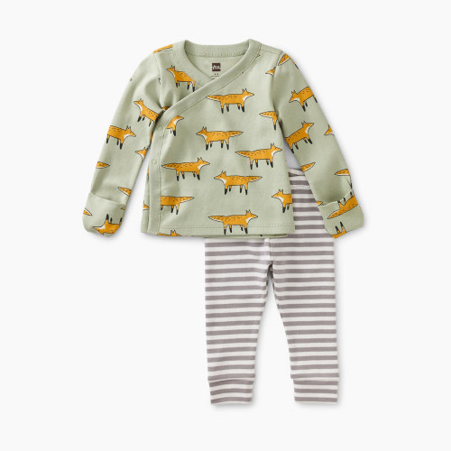Tea Collection Wrap Top Baby Outfit - Fancy Foxes, 6-9 Months