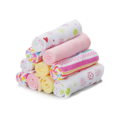 10 Pack Washcloth Set, Pink Lines