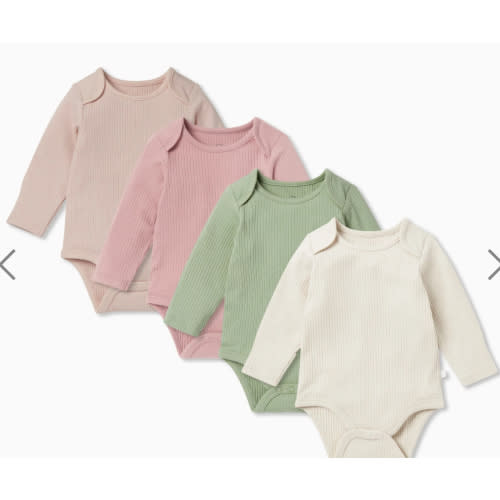 Ribbed Long Sleeve Bodysuit 4 Pack | Baby Boy & Girl Bodysuits | MORI US