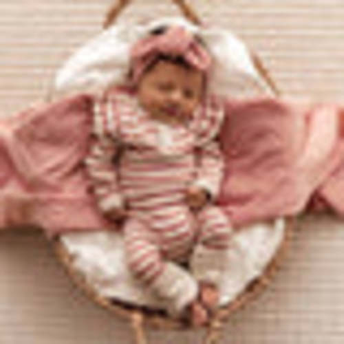 Rose Stripe Organic Baby Growsuit | Snuggle Hunny