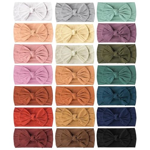 Prohouse 21PCS Baby Nylon Headbands Hairbands Hair Bow Elastics for Baby Girls Newborn Infant Toddlers Kids