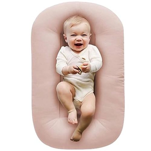 2024 New Baby Lounger 0-24 Months, Newborn Lounger Nest Sleeper, Snuggle Lounger for Baby (Pink,85x45cm/33.5x17.7in)