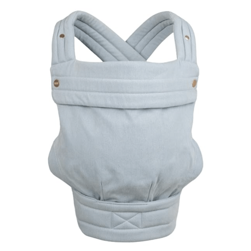 Mabē Monarch Ergonomic Baby Carrier – Premium Cotton Soft Structured Newborn to Toddler Carrier with Hip-Healthy Design, 3 Carry Positions (7-35lbs), Lightweight & Breathable, (Dream Wash Denim)