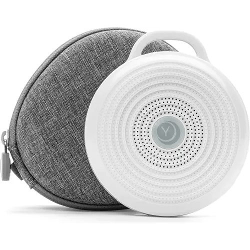 Yogasleep Rohm Portable White Noise Sound Machine + Travel Case in Grey, Sleep Therapy, Crush-Resistant Travel Case, for Adults, Kids & Baby, Noise Blocking & Office Privacy, Registry Gift