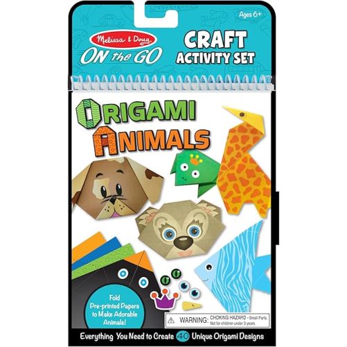 Melissa & Doug On the Go Origami Animals Craft Activity Set - 38 Stickers, 40 Origami Papers