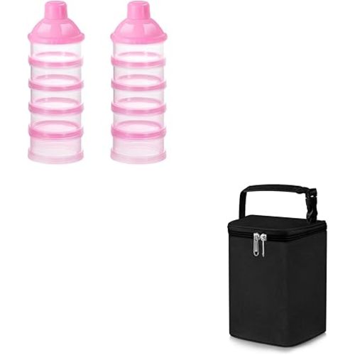 Accmor Formula Dispenser+Insulated Baby Bottle Breastmilk Cooler Bag for On The Go