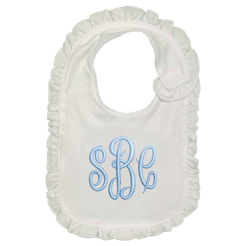 Script Initials Embroidered Bib