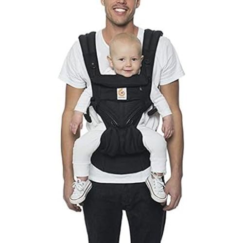 Ergobaby Omni Classic Baby Carrier Newborn to Toddler - Breathable Baby Carriers for Summer - All-Position Carrier with Lumbar Support (7-45 Pounds), Mesh, Onyx Black