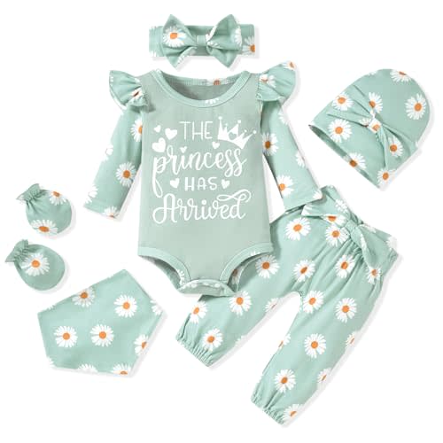 Aalizzwell Baby Girl Long Sleeve Floral Fall Winter Outfit