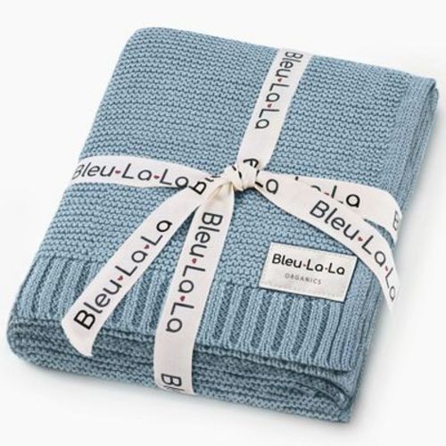 Bleu La La 100% Luxury Organic Cotton Baby Swaddle Blanket For Newborn And Infant Boys And Girls - Sky Blue