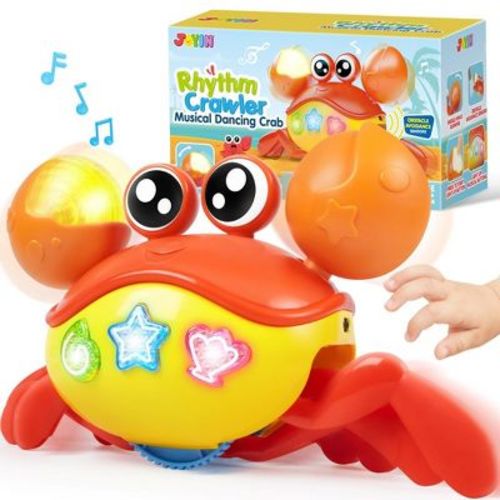Syncfun Crawling Crab Baby Toy -tummy Time Toy For Boys Girls, Interactive Big Crab Toy With Lights Buttons, Dancing Crab Obstacles, Gift For Toddlers